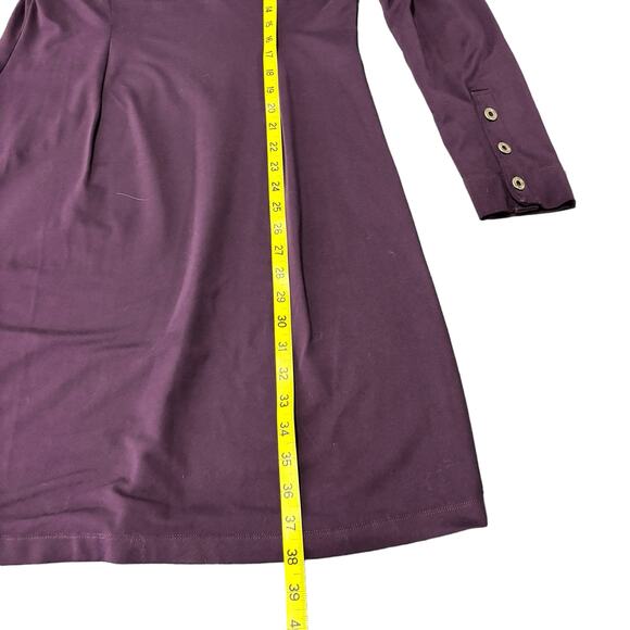 Title Nine Stretch Getaway Mock Neck Dress Medium Purple Travel Leisure Casual - Picture 8 of 11